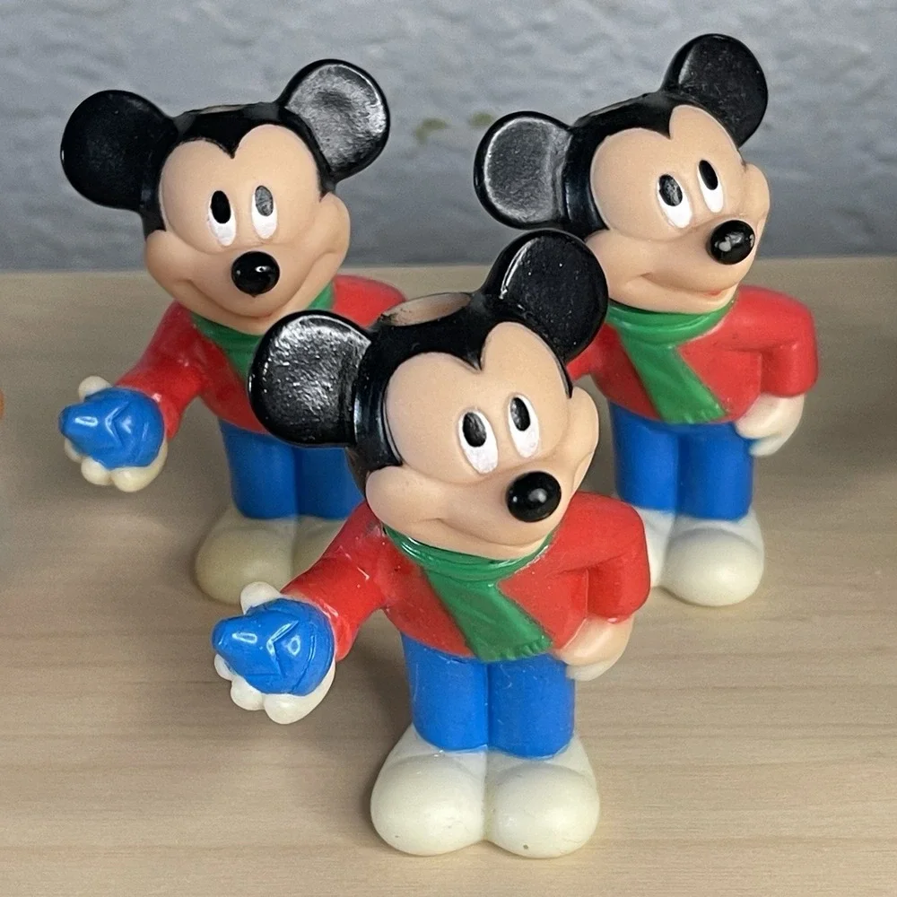 Vintage Disney Mickey Donald Goofy Rubber Figures Christmas String Light‎ Covers